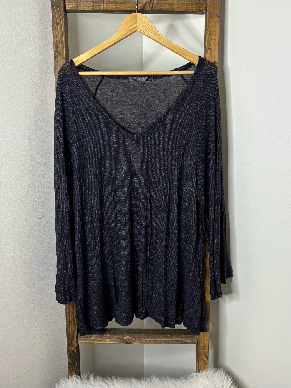 Chris & Carol Cozy V-Neck Women's Tunic Top Size 2X